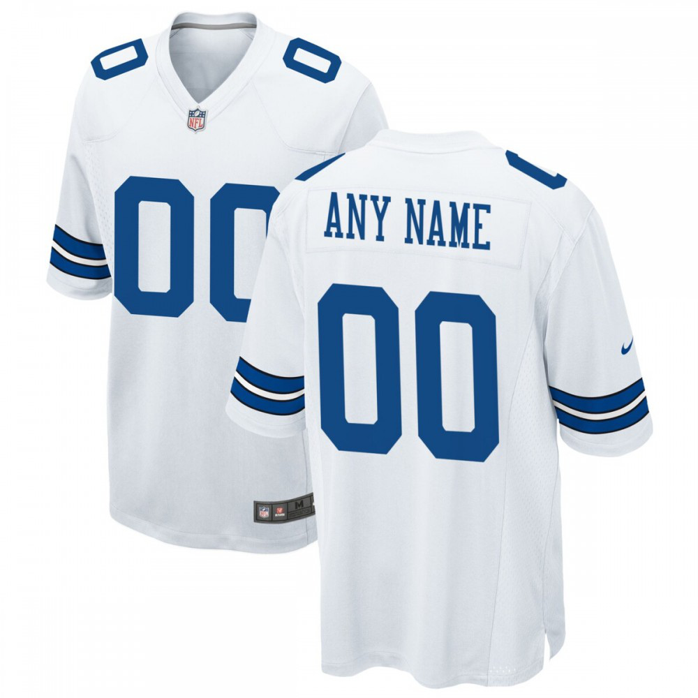 Dallas Cowboys Nike Custom Game Jersey - White-GridironStore